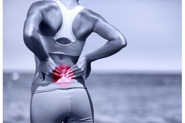 The back in the lumbar region can be injured by excessive physical exertion